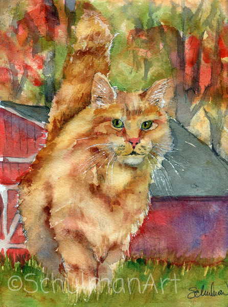 Custom Watercolor Cat Portrait
