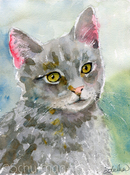 Custom Watercolor Cat Portrait