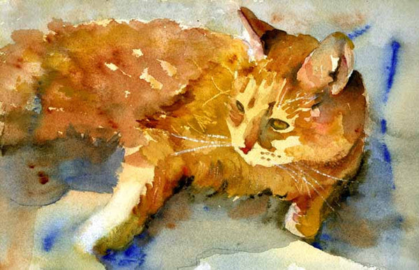 Custom Watercolor Cat Portrait