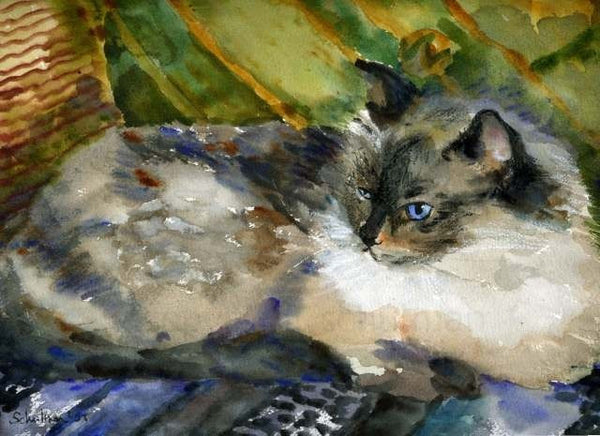 Custom Watercolor Cat Portrait