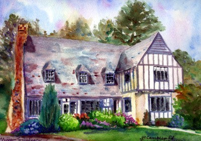 Custom Watercolor House Portrait