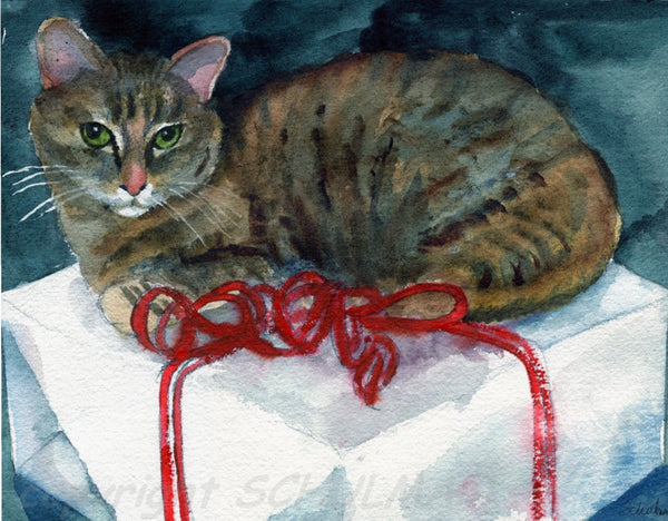 Custom Watercolor Cat Portrait