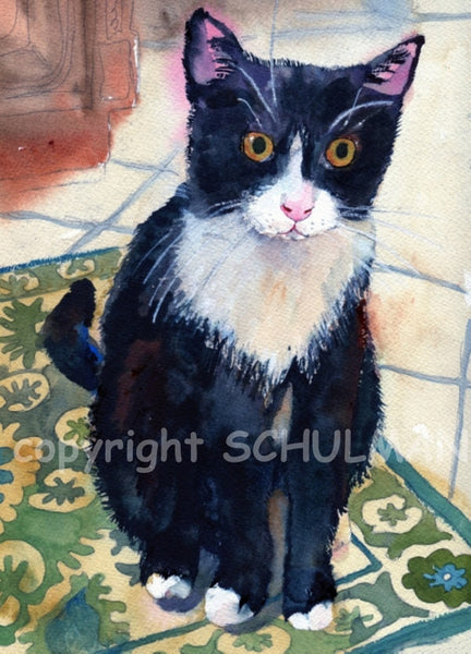 Custom Watercolor Cat Portrait