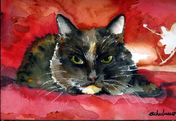 Custom Watercolor Cat Portrait