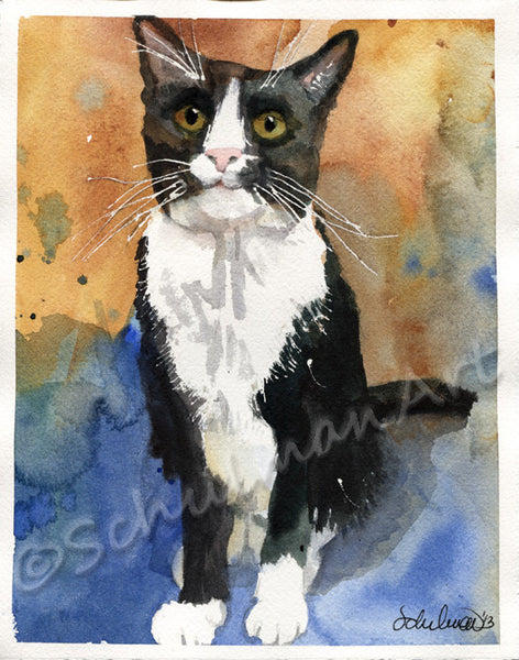 Custom Watercolor Cat Portrait