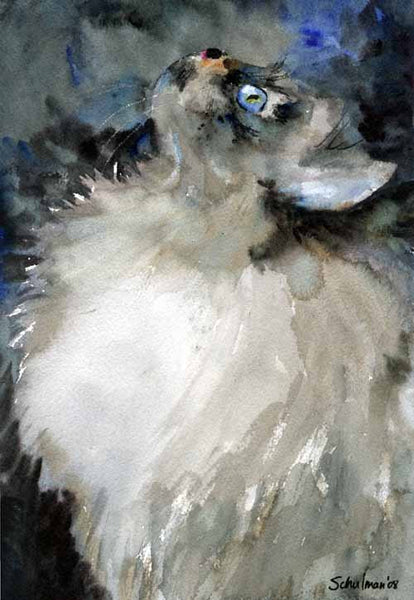 Custom Watercolor Cat Portrait