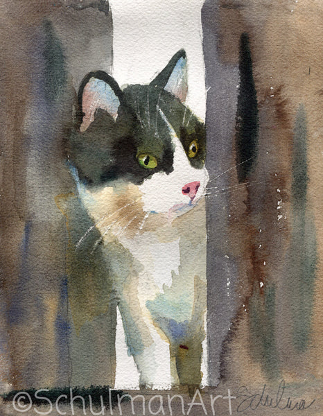 Custom Watercolor Cat Portrait