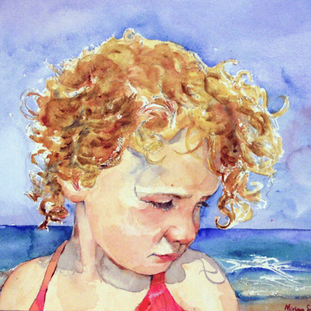 Watercolor portrait by Miriam Schulman