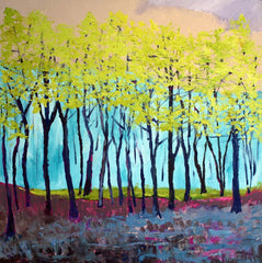 Window to the World | Original Abstract Landscape Art on Canvas | 3x3' 36x36" large wall art