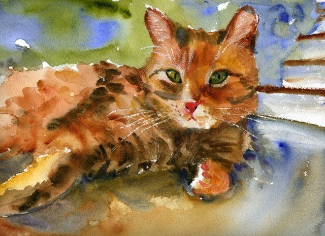 Custom Watercolor Cat Portrait